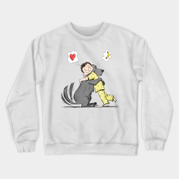 Hugs and Bananas Crewneck Sweatshirt by plane_yogurt